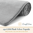 thumbnail image 3 of ComfiTime Bathroom Rugs – 1 inch Thick Memory Foam, 24" x 60" Bath Mat, Soft Plush Velvet Top, Non-Slip, Ultra Absorbent, Large & Long Rugs for Bathroom Floor, Avail. in Black, Gray, Beige, Navy Blue, 3 of 10