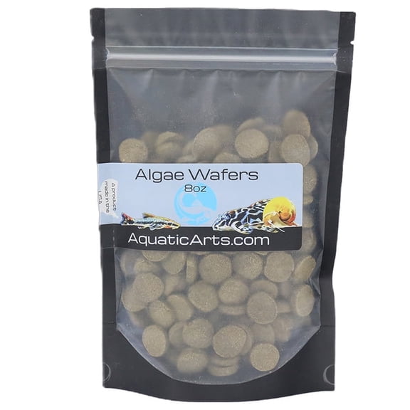 Aquatic Arts Algae Wafers for Fish & Invertebrates – High-Nutrient Formula, 8 oz. Resealable Bag