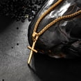 thumbnail image 3 of Small Cross Necklace for Men, Speroto Gold Mens Necklace with Cross Pendant and Wheat Chain, Cross Necklace Simple Jewelry Gift for Men 20inch, 3 of 7