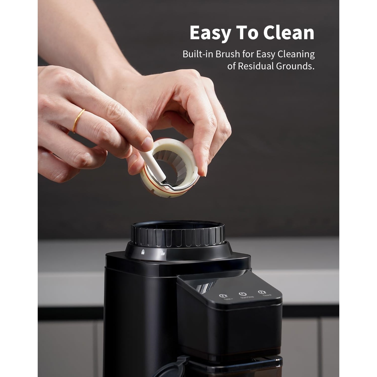 Professional Conical Burr Coffee Grinder, Coffee Bean Grinder with 48 Grind Settings for Espresso, Drip & French Press, Upgraded Anti-Static Technology, Precision Timer, Black