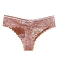 thumbnail image 3 of Gubotare Women Panties Thong Women's Mesh Bow Embroidered Lace Transparent String Underwear Back Bandage Hollow Out Panties String Briefs,Pink L, 3 of 5