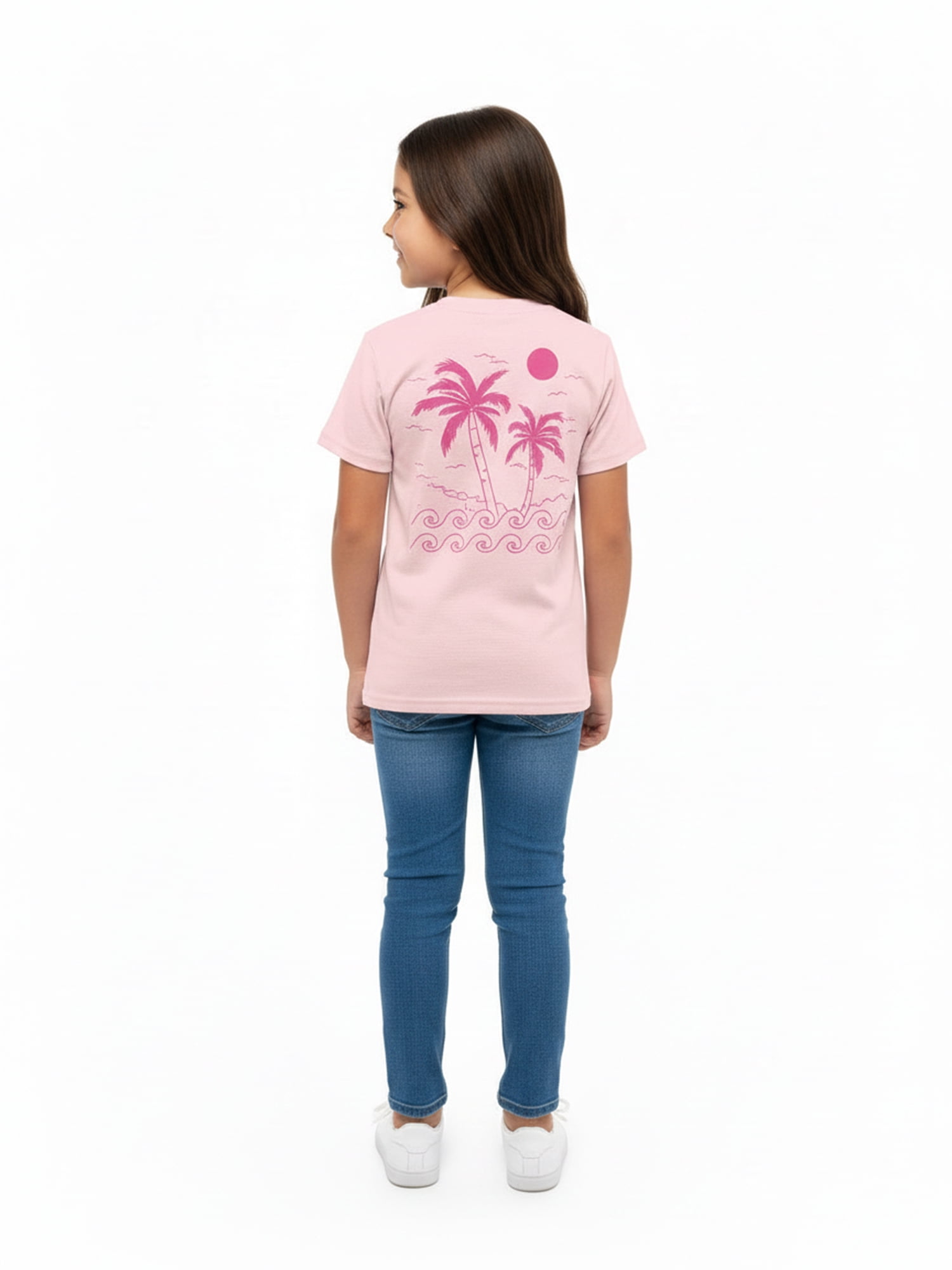 Wonder Nation Girls Delicate Paradise Graphic Tee with Short Sleeves, Sizes 4-18