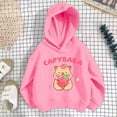 thumbnail image 4 of lnmuld Girls Tops Girls Hooded Sweatshirt Capybara Print Casual Loose Fit Long Sleeve Top for Toddler Kids Soft Comfortable Autumn Winter Outfits Size:7-8 Years, 4 of 5