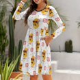 thumbnail image 6 of Fall Dresses for Women 2024, Cute Duck Womens Fall Dresses Long Sleeve Casual Tie Waist Clothes, Womens Fall Fashion 2024 Midi  Dresses Outfits with Pocket, 6 of 6