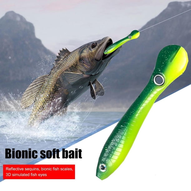 10cm/6g cebos de pesca biónicos suaves señuelo Crankbait Artificial (verde amarillo)