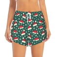 thumbnail image 2 of Disketp Santa Hat Joy Green Festive Women's Shorts Workout Shorts for Athletic Gym Running Shorts with Phone Pockets-XX-Large, 2 of 7