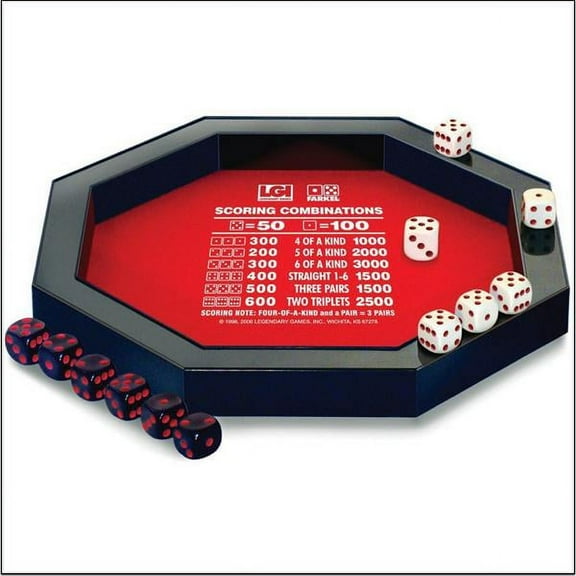 Legendary Games Farkel Game Set with 40-Sheet Scorepad, 11"