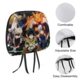 thumbnail image 3 of Anime My Hero Academia Car Headrest Cover 2 Pcs Vehicles Seat Pillow Cover Protector Accessories Decor Auto Front/Rear Seats Head Rest Cover 2 Pcs Universal Fit Most Cars Sedan SUV Van, 3 of 7
