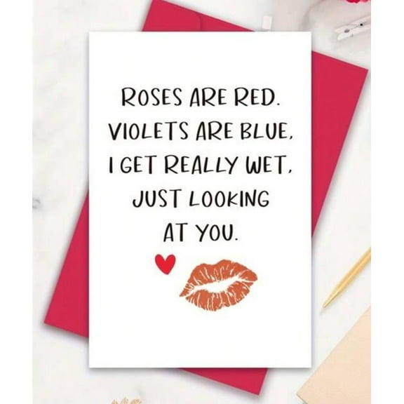 Funny Romantic Card - "Roses Are Red, Violets Are Blue" Humorous Greeting Card for Lovers – Perfect for Valentine's Day, Anniversaries, or Just Because