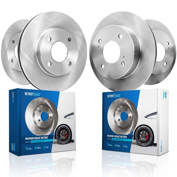 Detroit Axle - 4pc Brake Rotors for 1999 2000 2001 Hyundai Tiburon [Rear Brake Type: Disc], Front and Rear Disc Brake Rotors Replacement: 10.12" inch Front and 10.16" inch Rear Rotor