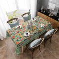 thumbnail image 4 of Boho Green Flowers Rectangle Tablecloth, Spring Abstract Watercolor Floral Leaf Waterproof & StainResistant Tablecloth, Washable Oil-proof Table Cover for Dining/Party/Wedding/Camping/Buffet 52x70 In, 4 of 9