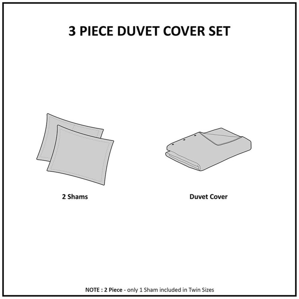 Pemberly Row 3 Piece Tufted Cotton Chenille Duvet Cover Set