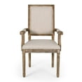thumbnail image 5 of GDF Studio Ashlyn French Country Fabric Upholstered Wood Dining Chairs, Set of 6, Beige and Natural, 5 of 9