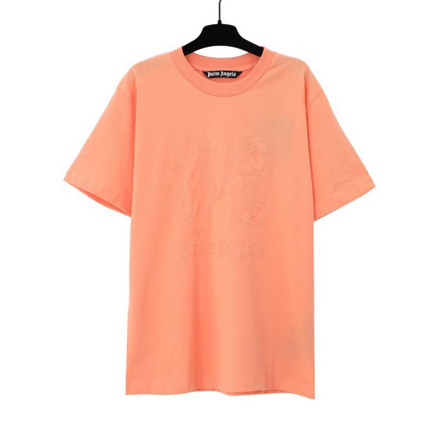 Comercio exterior pa angel marca de moda árbol de coco llama letra logo graffiti flujo pintura Camiseta de manga corta ropa de pareja2278# rosa