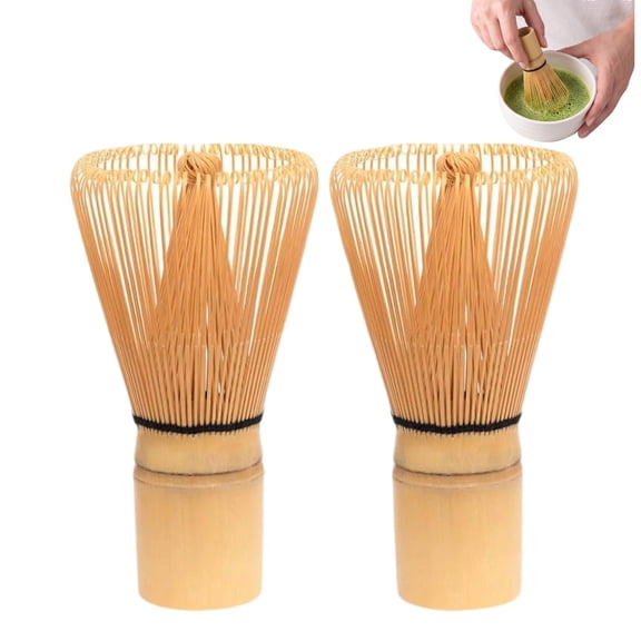 Matcha Whisk - 2-pack Bamboo matcha Whisk set, Handcrafted Traditional Japanese Chasen, 100-Prong Matcha Stirrer Wisk Mixer Brush for Authentic Matcha Tea Preparation