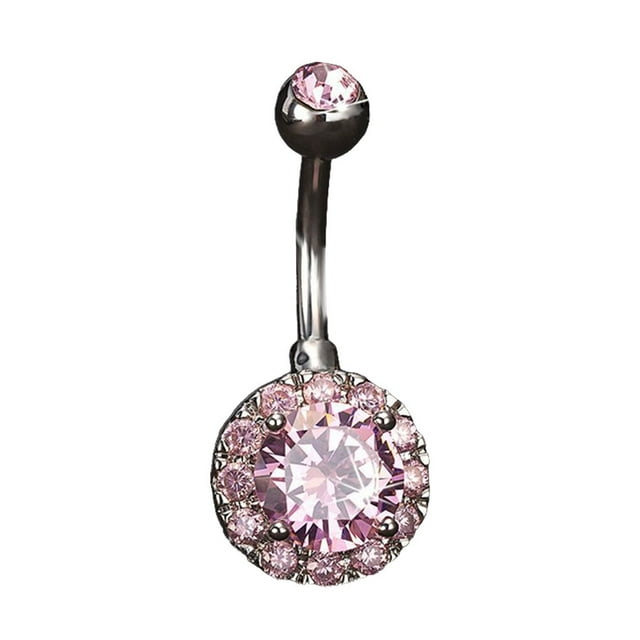 Navel Belly Button Ring Barbell rings stainless steel Rhinestone Crystal Ball Piercing Body Jewelry