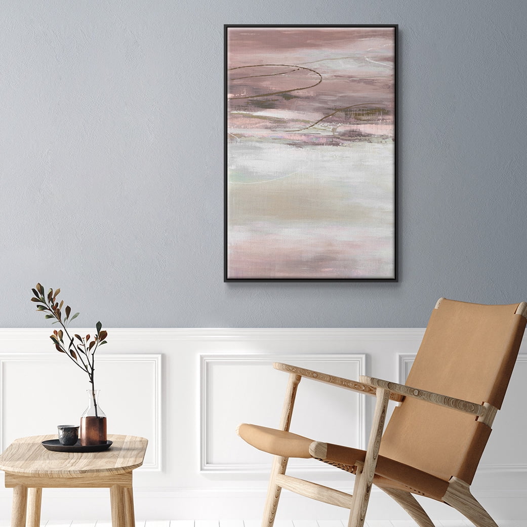 Geo Cache in Pale Framed Premium Gallery Wrapped Canvas - Ready to Hang - 17 x 25 - Black Floating Frame