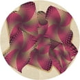 thumbnail image 1 of Ahgly Company Tapis Rond Lavable en Machine Intérieur Transitionnel Rouge Bordeaux Vif, 3 Pieds Rond, 1 of 7