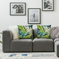 thumbnail image 3 of Décor Set of 2 Indoor Outdoor Throw Pillows cover Balmoral Opal Kiwi Green Cancun Blue Bright Tropical Palm Leaf, 3 of 6