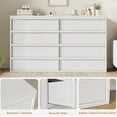 thumbnail image 5 of Huisuilinss Drawer Dresser For Bedroom,Wide Chest Of Drawers,Modern Double Dresser Storage Organizer,Wood Dresser TV Stand With Concave Handles For Living Room Nursery Hallway Entryway, 5 of 7