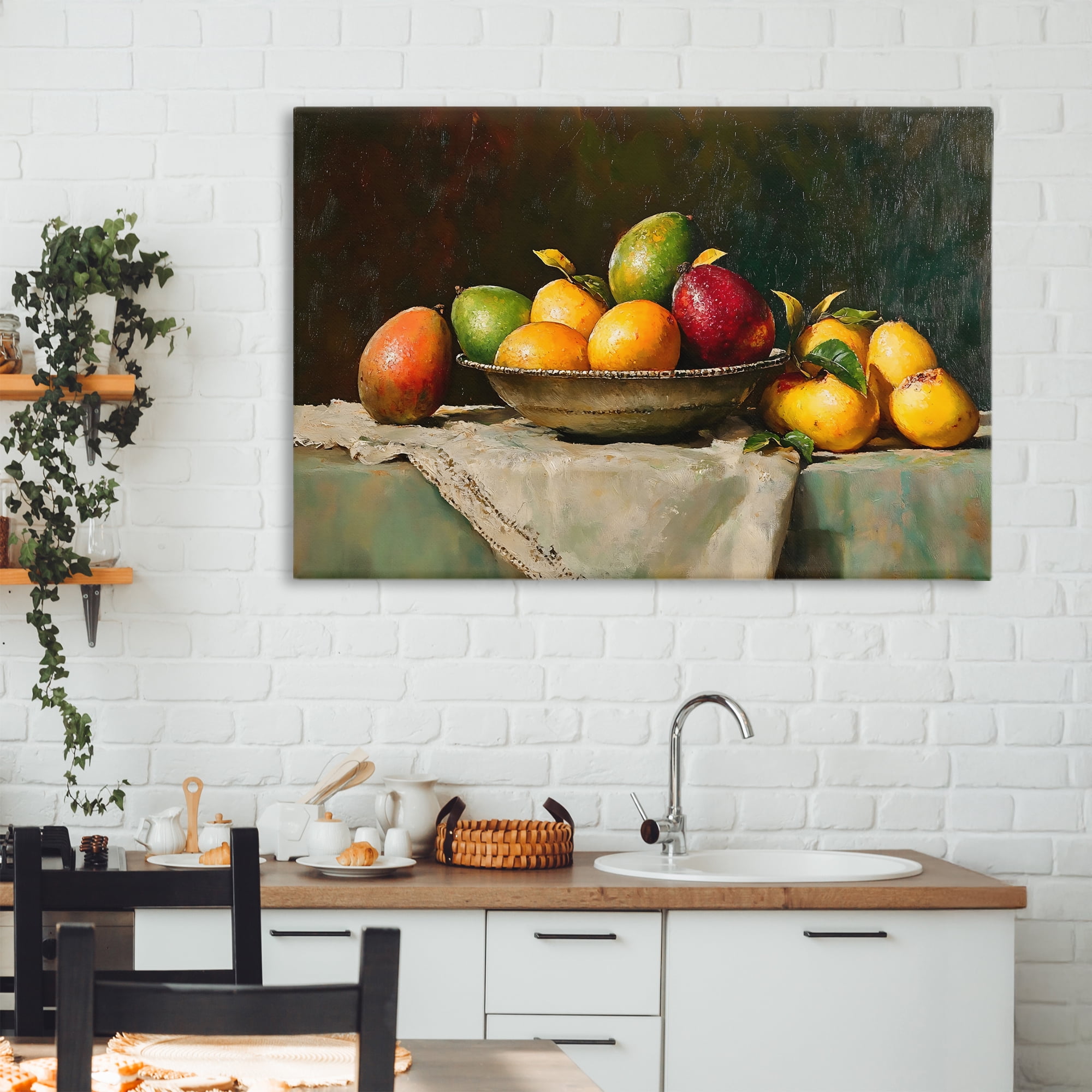 Stupell Industries Fancy Table Fruit Arrangement Canvas Wall Art, design by Creative Studio