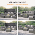 thumbnail image 3 of Seizeen 5-Piece Outdoor Daybed, Rattan Sectional Sofa Set with Retractable Canopy, Patio Sectional Bed with Side Table, Outdoor Sunbed for Backyard Porch Pool with Cushions, Adjustable Daybed, 3 of 9
