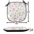 thumbnail image 5 of Floral Chair Seating Cushion Set of 12, Romantic Roses and Leafy Branches Blooming Vintage, Seat Pads for Office with Anti-slip Backing, 16"x16", Pink Olive Green, by Ambesonne, 5 of 7