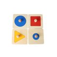 thumbnail image 2 of 4 Piezas Tablero de rompecabezas geométrico Montessori Forma múltiple Botón de rompecabezas Rompecabezas de madera Material de aprendizaje preescolar Juguetes Juguetes educativos Xemadio ZH-480, 2 of 8