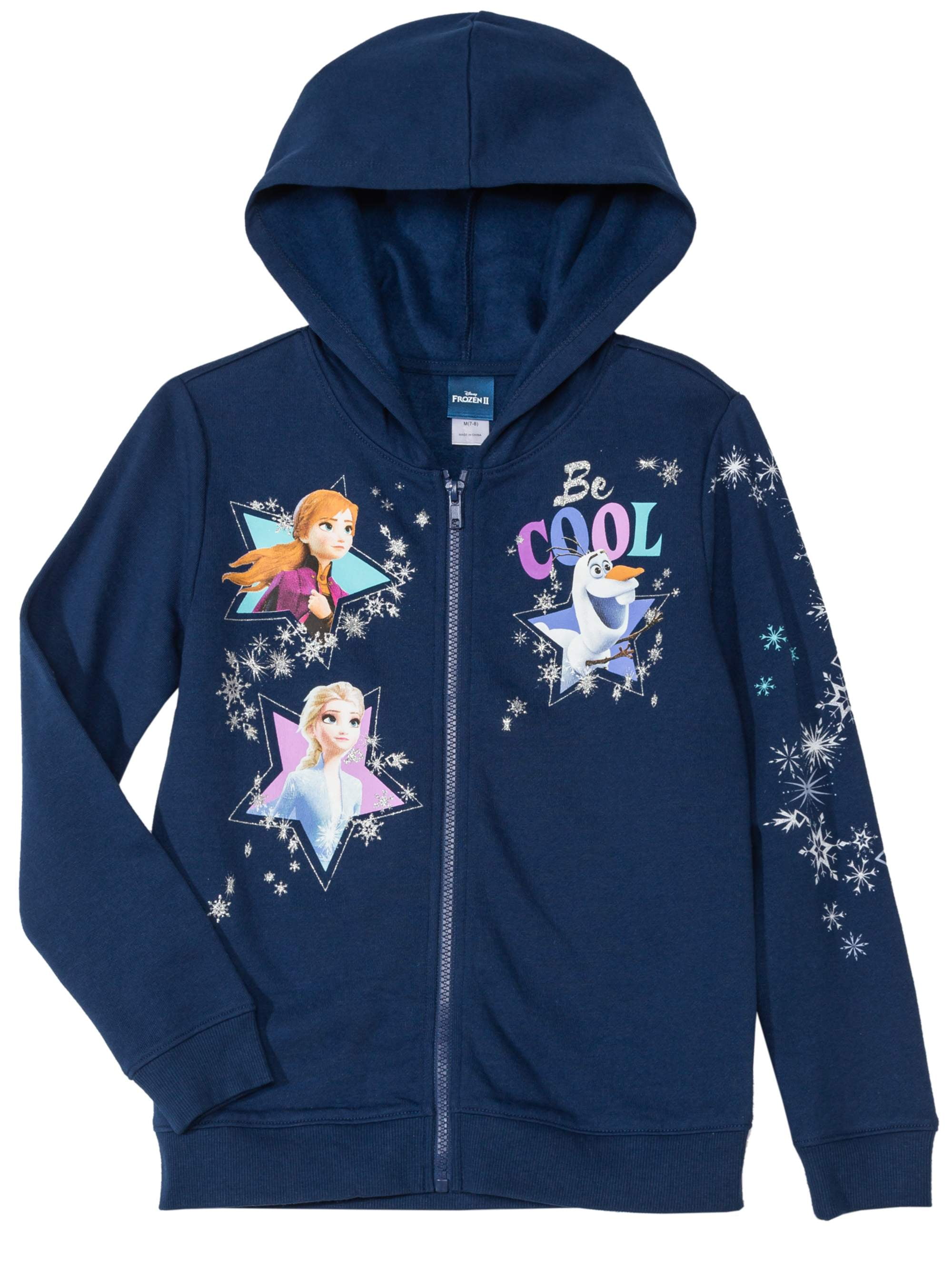 Anna & Elsa Characters 3-8 Years Disney Frozen II Official Licensed Girls Tracksuit Hoodie/Sweatshirt and Joggers Fleece Clothes Set 