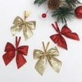 thumbnail image 2 of Christmas Tree Ribbon Bows, Hanging Bow Ornaments, Gold Holiday Décor, Gift Wrap Accent, Wreath & Table Decorations, 2 of 5