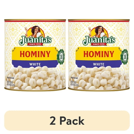 (2 pack) Juanita’s Foods White Hominy, 110 oz, Can