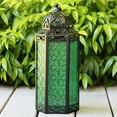 thumbnail image 4 of Moroccan Candle Lantern Decorative Set of 3 for Floor, Ramadan Decorations, Indoor Home Decor, Outdoor Patio or Porch, Weddings, Green, 4 of 8