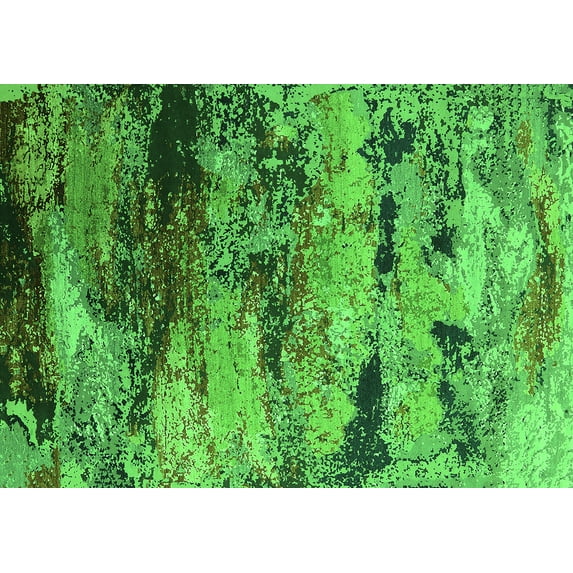 Ahgly Company Indoor Rectangle Oriental Green Industrial Area Rugs, 5' x 8'