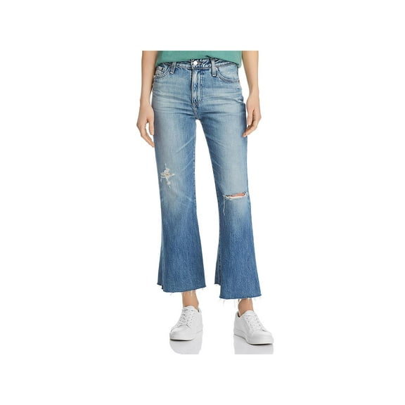 AG Adriano Goldschmied Womens Quinne Denim High Rise Cropped Jeans Blue 27