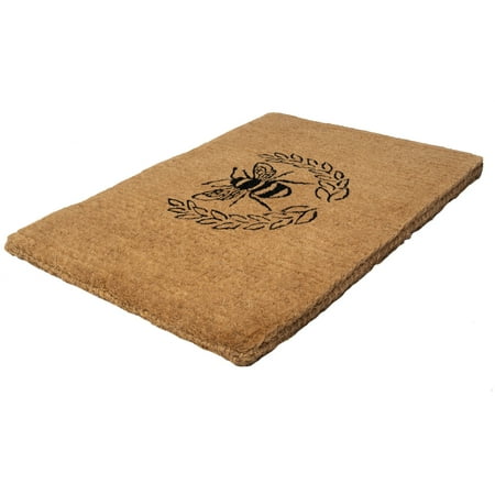 Entryways Queen Bee Extra - Thick Handwoven Coconut Fiber Doormat 24 x 36