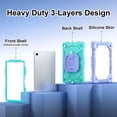 thumbnail image 2 of ELEHOLD Heavy Duty Case for Samsung Galaxy Tab A8 10.5 (2022), 3-Layer Rugged 360 Rotating Kickstand Handle Grip Shoulder Strap Kids Friendly Shockproof Galaxy Tab A8 Case X200/X205,Purple+Mint, 2 of 8