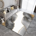 thumbnail image 3 of Black White Gold Marble Texture Area Rug, Simple Art Modern Indoor Non-Slip Kids Rug, Machine Washable Breathable Durable Carpet for Living Room Bedroom Study Dining Decor Mat 4x5ft, 3 of 6