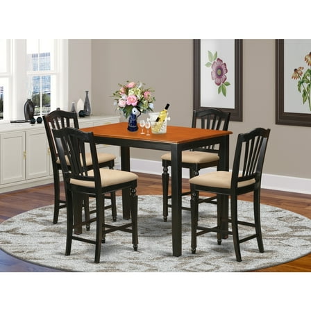 Counter Height Dining Set - 5 Piece Pub Table & Chairs - Modern Kitchen Set