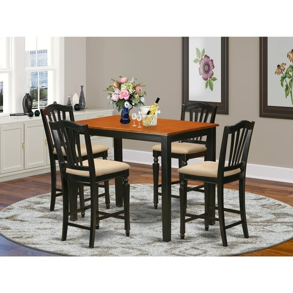 Counter Height Dining Set - 5 Piece Pub Table & Chairs - Modern Kitchen Set