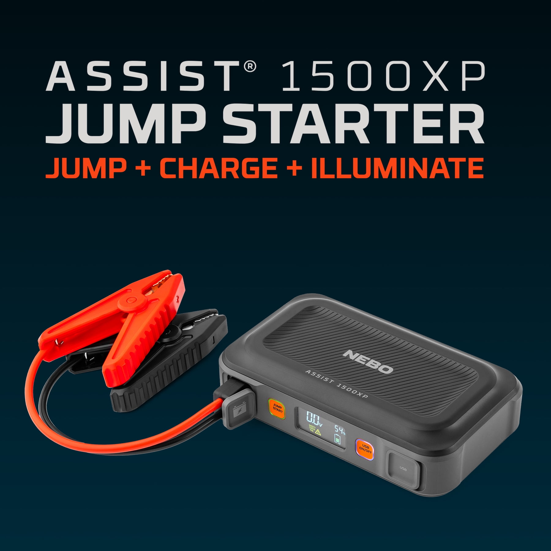 Nebo Assist 1500XP Jump Starter, 1500 Peak Amps and a Backup Power Bank
