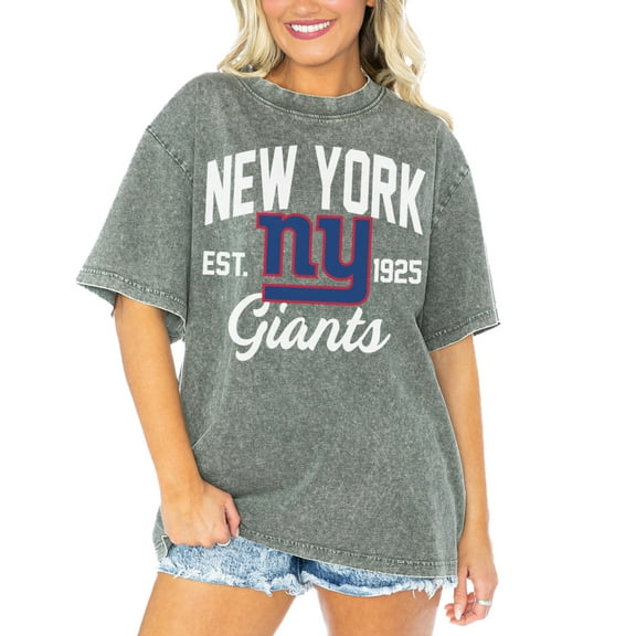 Women's Gameday Couture Gray New York Giants Tackle Titan Boyfriend Washed T-Shirt