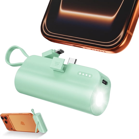 Portable Charger , Power Bank with Built-in Cables & Wall Plug | Fast-Charging, Ultra-High-Capacity Battery Pack for Travel Essential