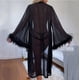thumbnail image 4 of Camisón de pijama de manga larga con plumas de seda artificial de verano europeo y americano, cómodo con cordones, ropa de casa para mujer, 4 of 5