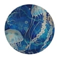 thumbnail image 2 of Nawypu Round Tablecloth, for Underwater Blue Jellyfish Table Cloth Washable Table Cover Tabletop Decoration for Dining, Kitchen, Wedding, Parties etc, 2 of 7