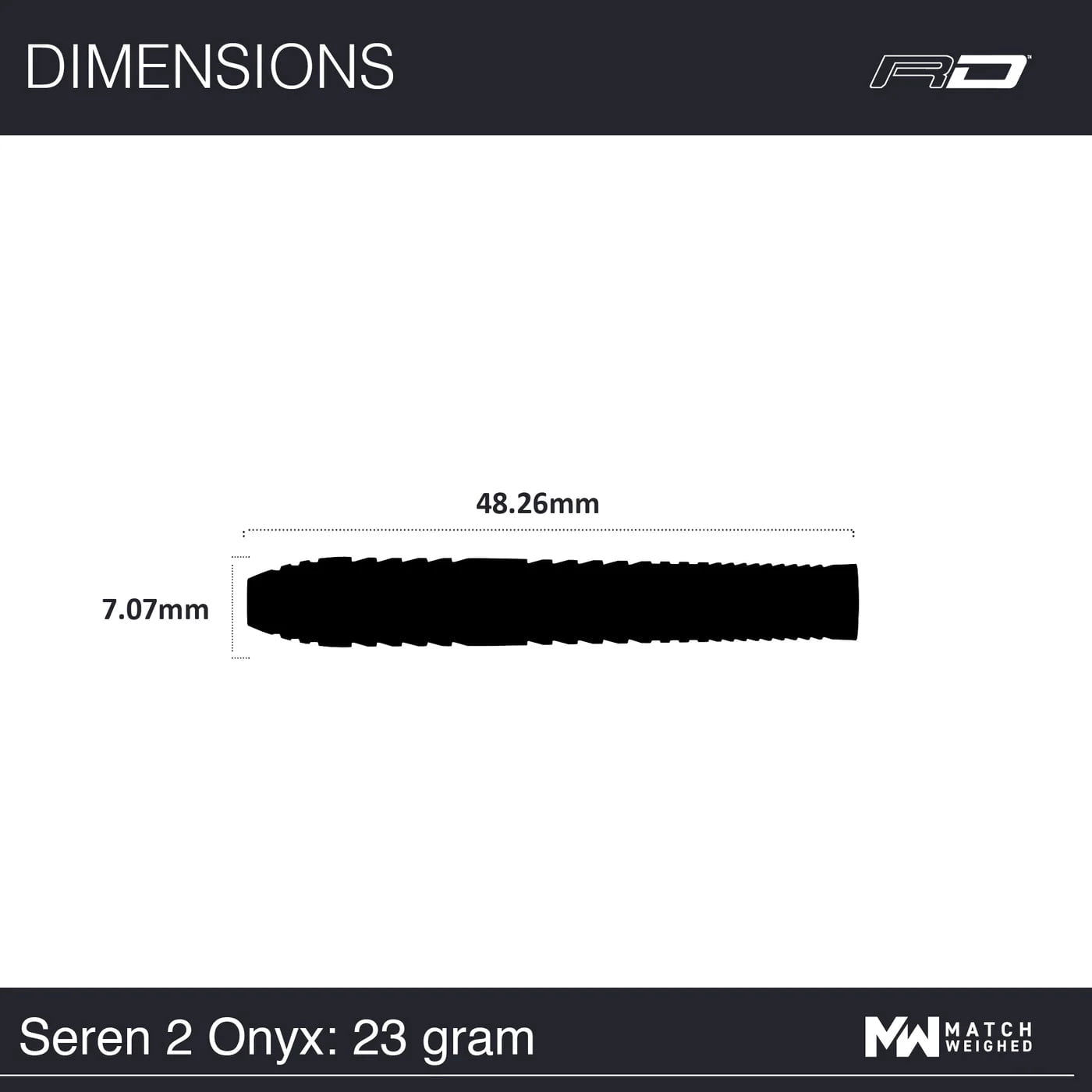 Red Dragon Seren 2 Onyx Steel Tip Darts 90% Tungsten - 23gm