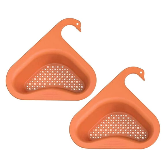 2PCS Swan Drain Basket for Kitchen Sink, Kitchen Sink Strainer, Multifunctional Kitchen Triangle Sink Filter, Kitchen Sink Accessories,Easy to Disassemble Fits All Sink