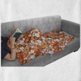 thumbnail image 6 of Orange Soft Flannel Fleece Throw Blanket, Old Fashioned Doodle Flora Abstract Blooming Meadow in Summer Theme, Cozy Plush for Indoor and Outdoor Use, 70" x 90", Sky Blue Orange Brown, by Ambesonne, 6 of 6