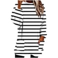 thumbnail image 3 of XPMWRP Fleece Pullover for Women Fuzzy Cozy Sweaters Striped Crew Neck Sweatshirts Thermal Warm Oversized Tops with Pockets White XXL, 3 of 9