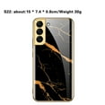 thumbnail image 2 of Full Cover Phone Case Tempered Glass Hard Printed Smartphone Bumper Case Cell Phone Covers Electroplated for S22/22Plus/Ultra Camera Protection Protective  Galaxy S22 ULTRA Golden Thread, 2 of 8