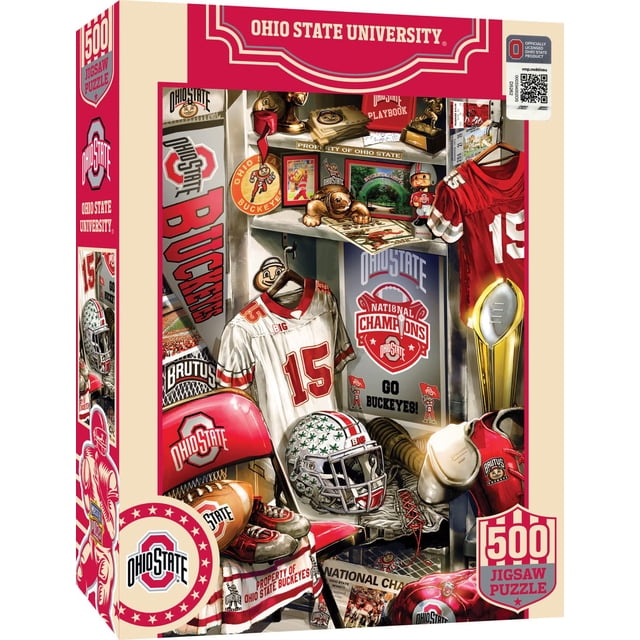 MasterPieces Game Day 500 Piece Jigsaw Puzzle for Adults - NCAA Ohio State Buckeyes Locker Room - 15"x21"